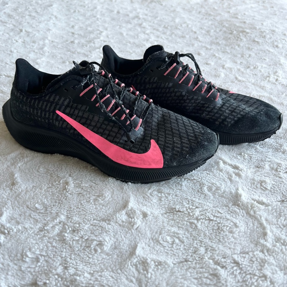 Nike Sneakers Running Shoes Womens 8.5 Black Pink Zoom Pegasus 36 Athletic READ